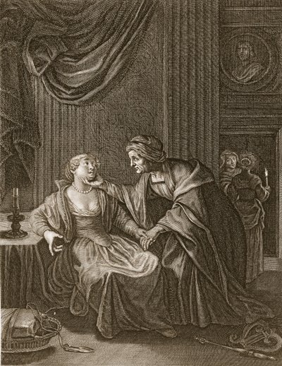 Leucothoe von Apollo in der Gestalt von Eurynome verführt, 1731 von Bernard Picart